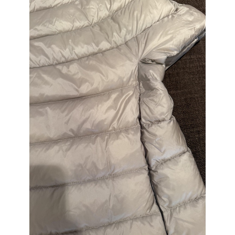 Martha Stewart Jacket Womens XL Silver Short Sleeve Down Puffer Packable Quilted - Picture 10 of 16